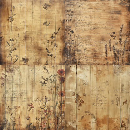 24PCS 6" Timber Florals Scrapbook Paper & Cardstock