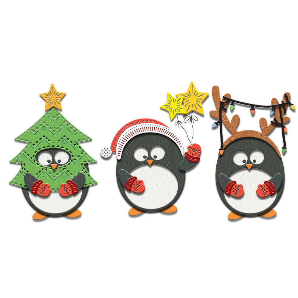 Christmas Penguins Metal Cutting Dies