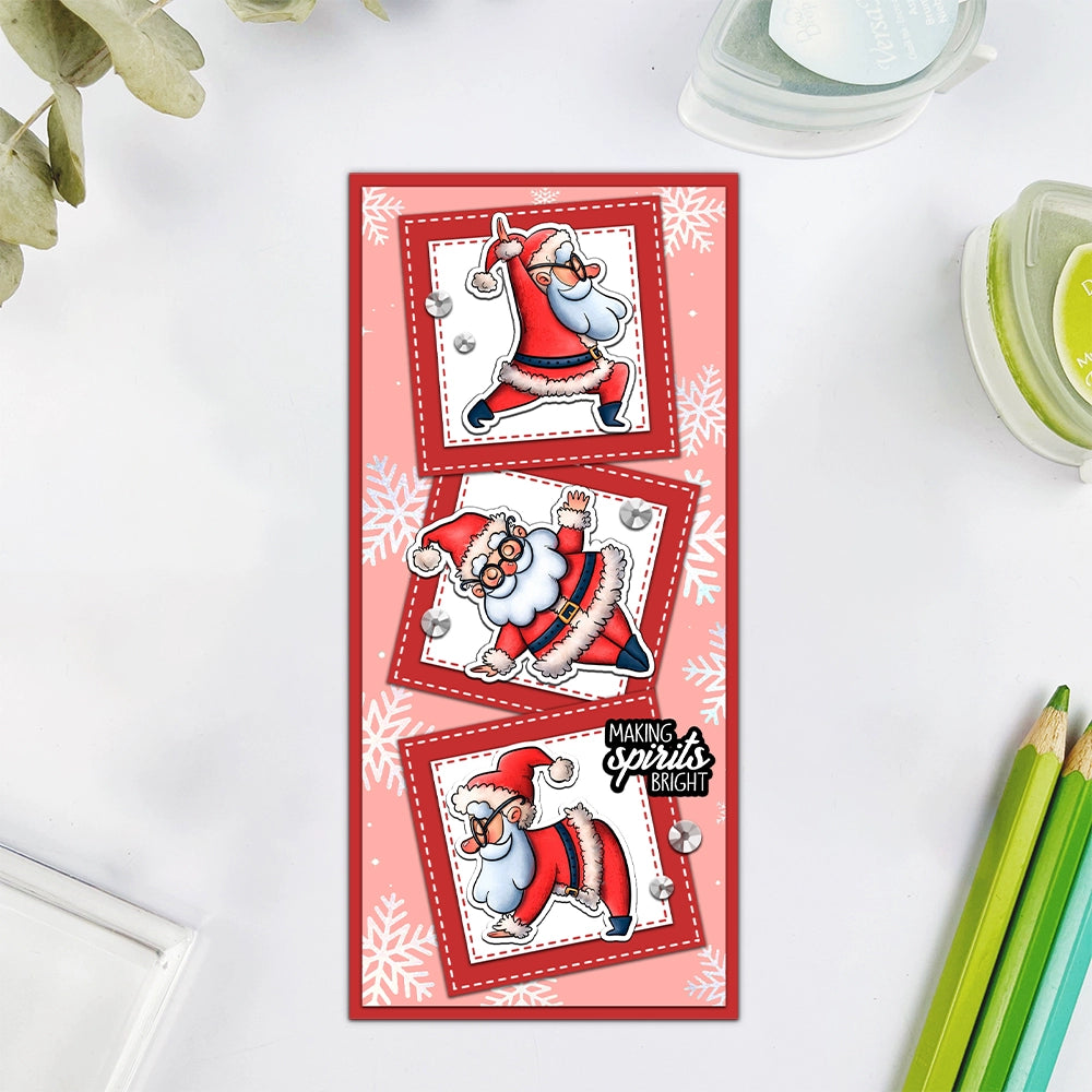 Funny Yoga Santa Claus Clear Stamps