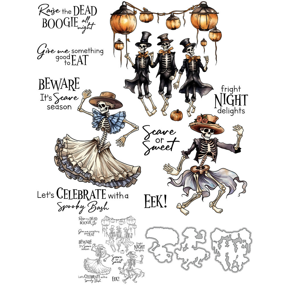 Halloween Skeleton Dies & Stamps Set