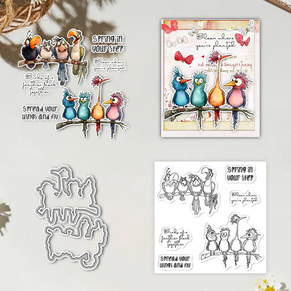 Funny Birds Dies & Stamps Set