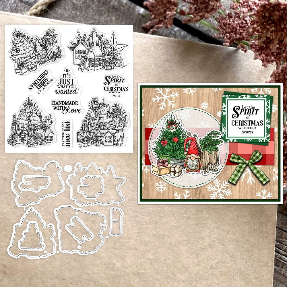 Christmas Theme Dies & Stamps Set