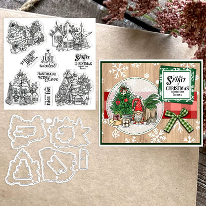 Christmas Theme Dies & Stamps Set