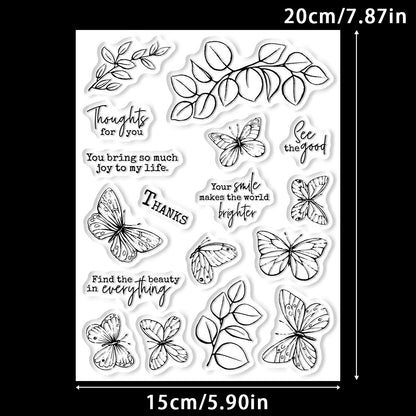 Butterfly Wreath Clear Stamps