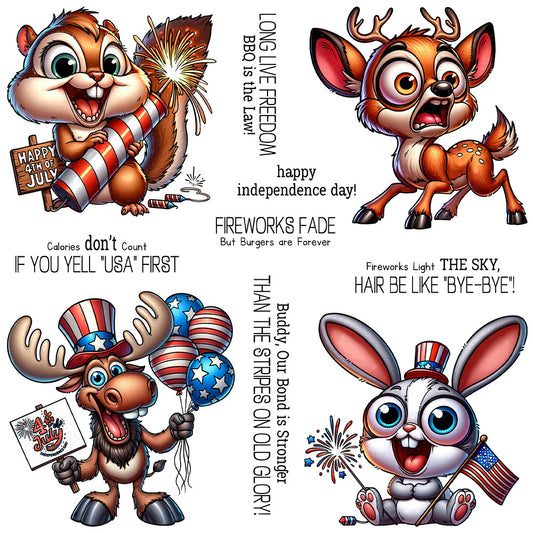Independence Day Animals Clear Stamps