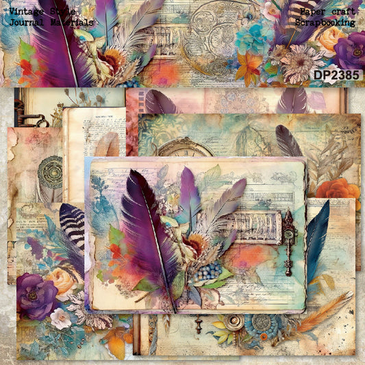 A5 Feather Series DIY Scrapbook Paper