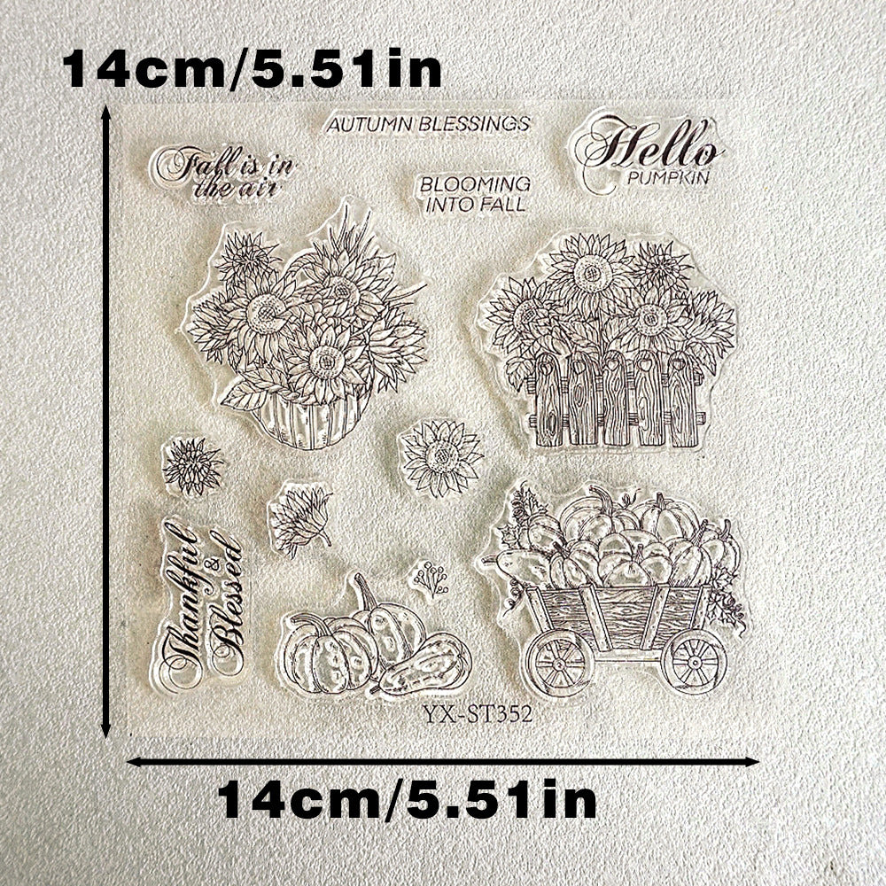 Sunflower Pumpkin Dies & Stamps Set