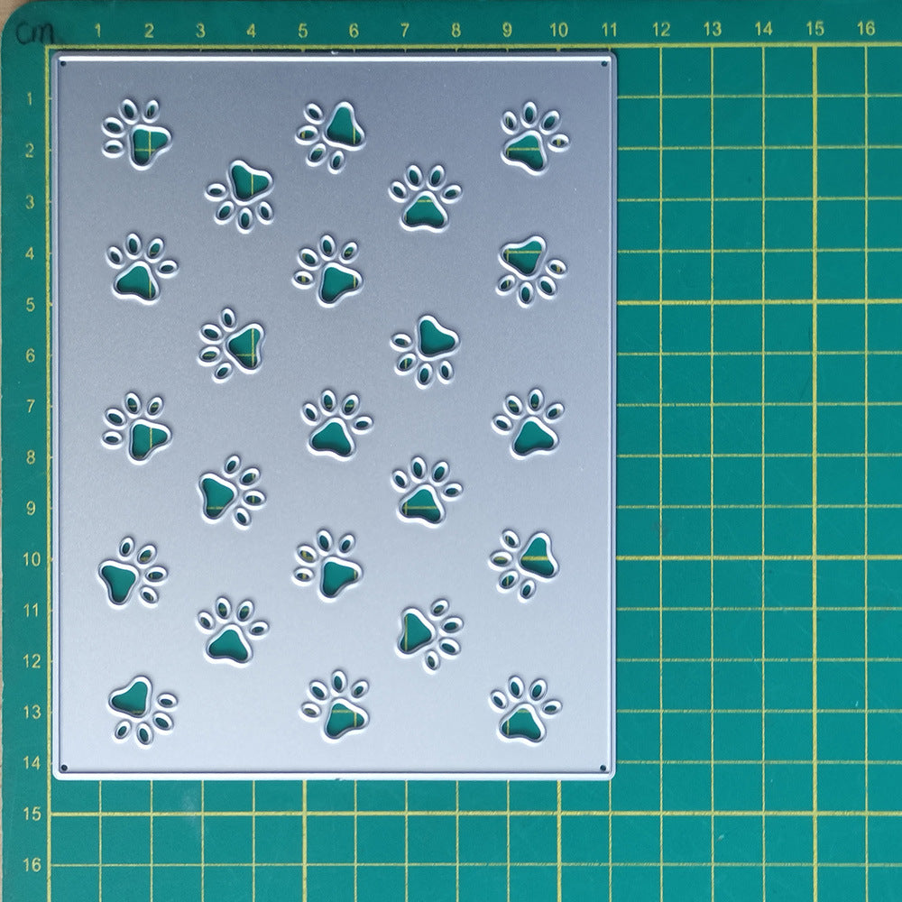 Dog Footprints Background Board Cutting Dies