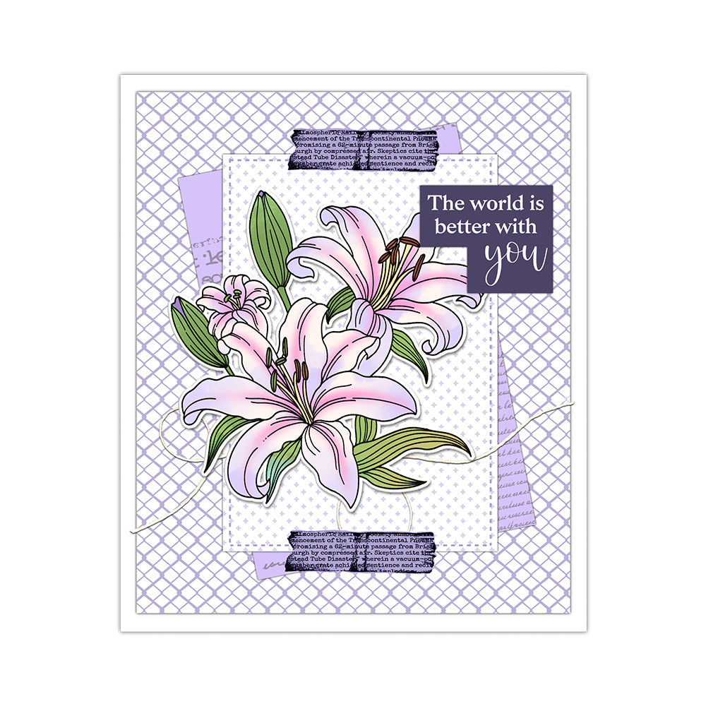 Beautiful Lily Dies & Stamps Set
