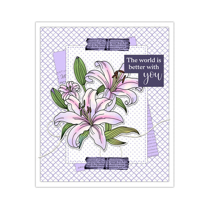 Beautiful Lily Dies & Stamps Set