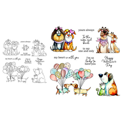 Valentine's Day Dogs Clear Stamps