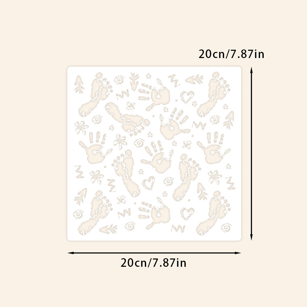 1 PC Footprint Pattern DIY Painting Hollow Stencil