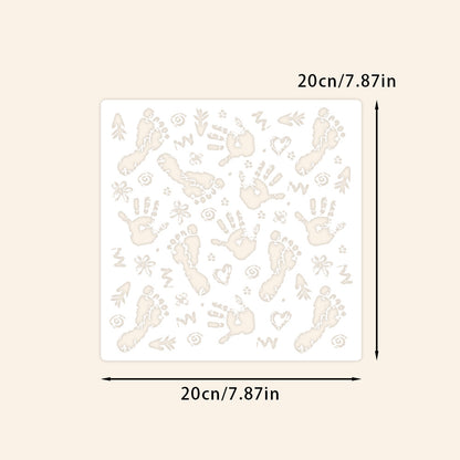 1 PC Footprint Pattern DIY Painting Hollow Stencil