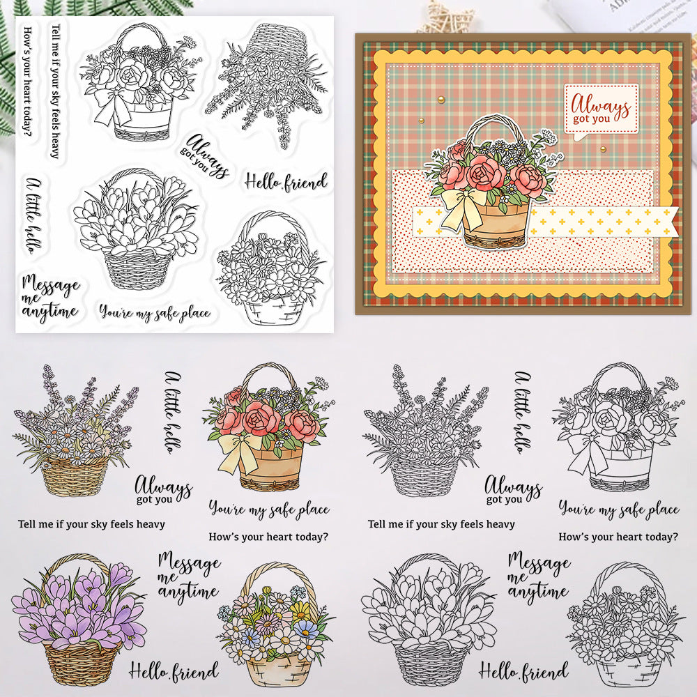 Flower Basket Clear Stamps