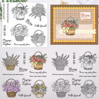 Flower Basket Clear Stamps