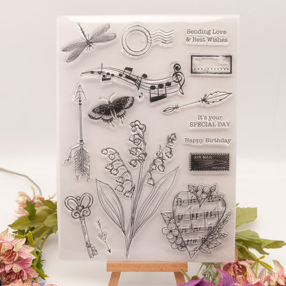 Multi-Element Background DIY Scrapbook Clear Stamps