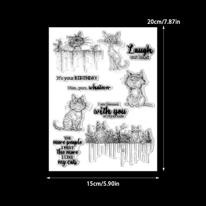 Cartoon Cats Dies & Stamps Set