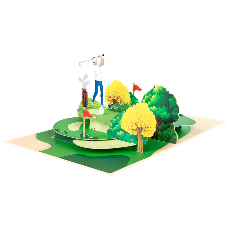 3D Creative Golf Pop-Up Greeting Card