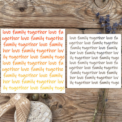 "Love Family Togehter" Words DIY Painting Hollow Stencil