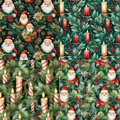 24PCS 6" Bearded Santa Claus Scrapbook Paper & Cardstock