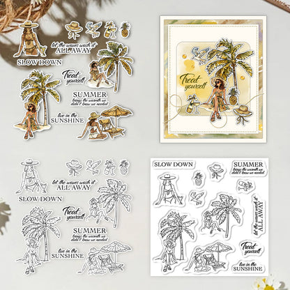Beach Girl Clear Stamps