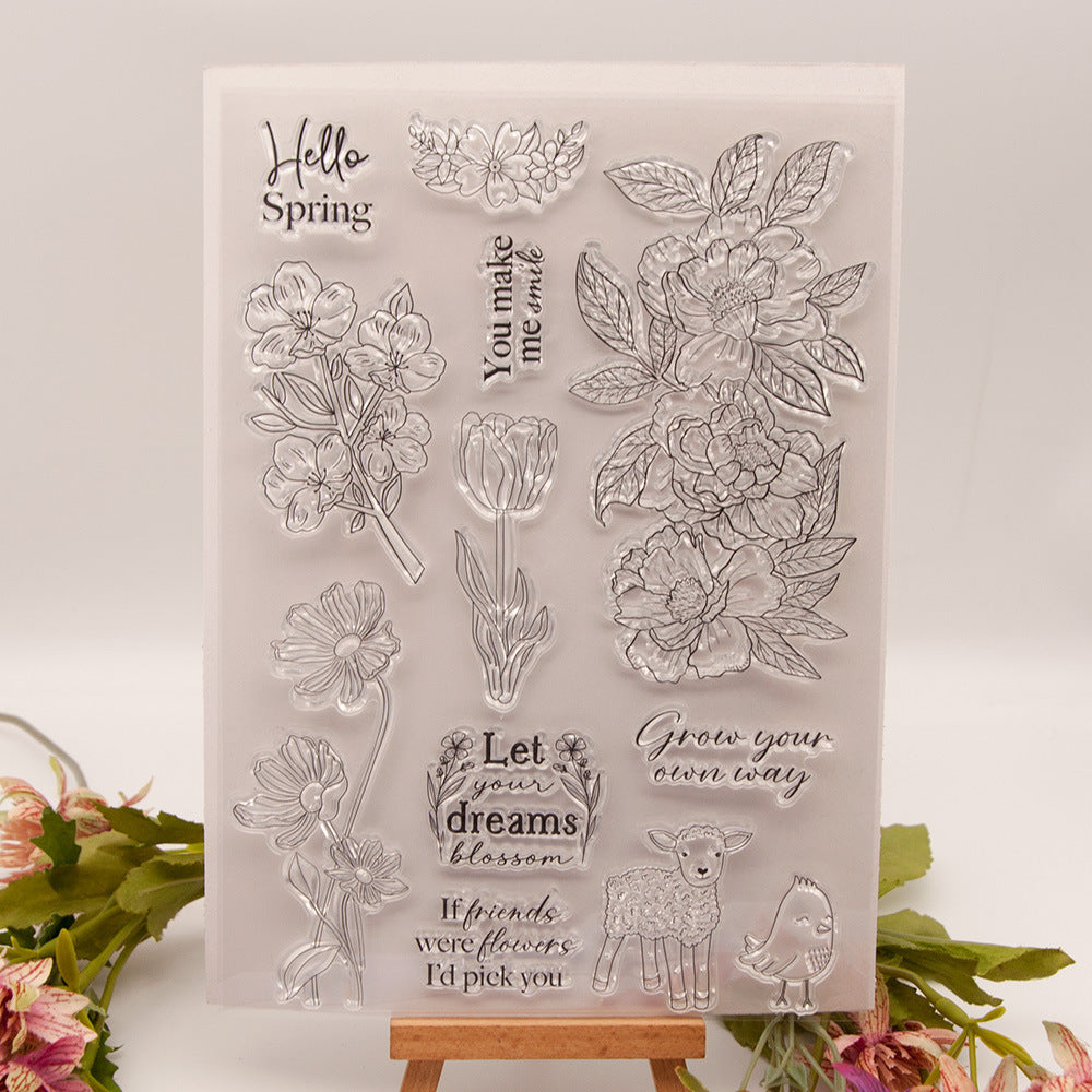 Beautiful Flower Decoration DIY Scrapbook Clear Stamps