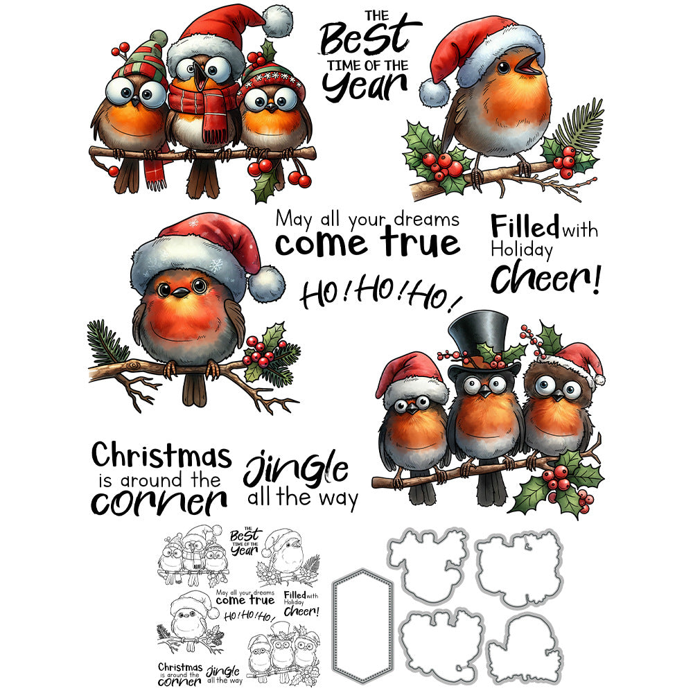 Christmas Birds Dies & Stamps Set