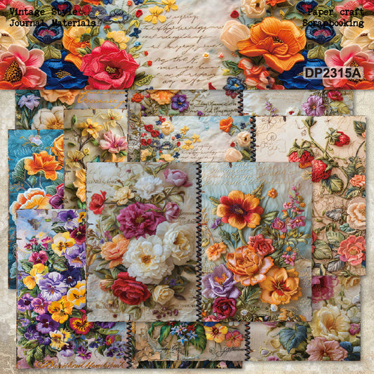A5 Beautiful Flowers Journal Scrapbook Paper