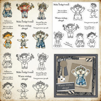 Wreath Animals Clear Stamps