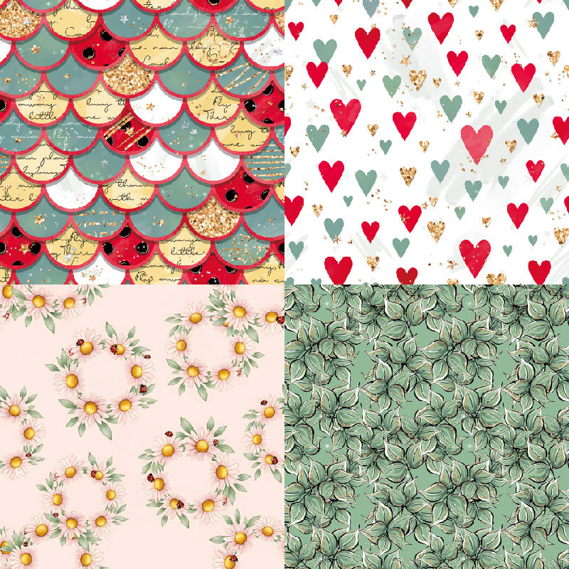 24PCS 6" Ladybug Charm Scrapbook Paper & Cardstock