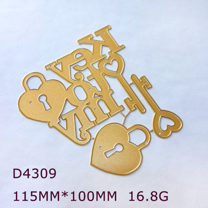 "Key To My Heart" Words Metal Cutting Dies