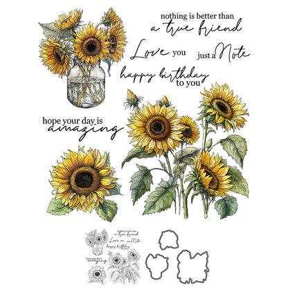 Beautiful Sunflower Dies & Stamps Set