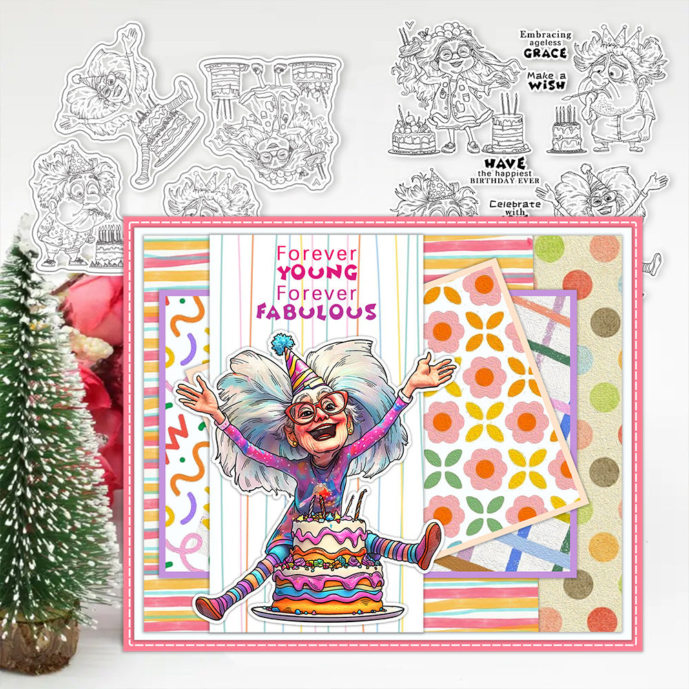 Cartoon Character Birthday Wishes Clear Stamps