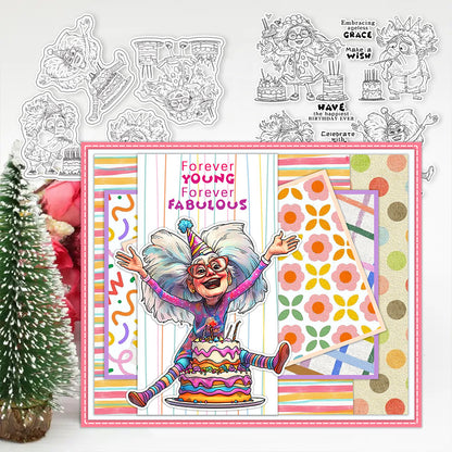 Cartoon Character Birthday Wishes Clear Stamps