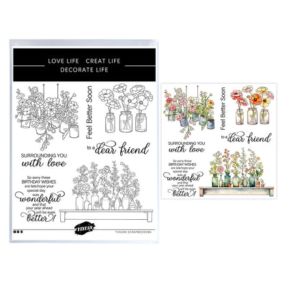 Plant and Flower Decorations Dies & Stamps Set