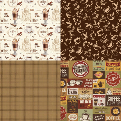 24PCS 6" Retro Coffee Scrapbook Paper & Cardstock