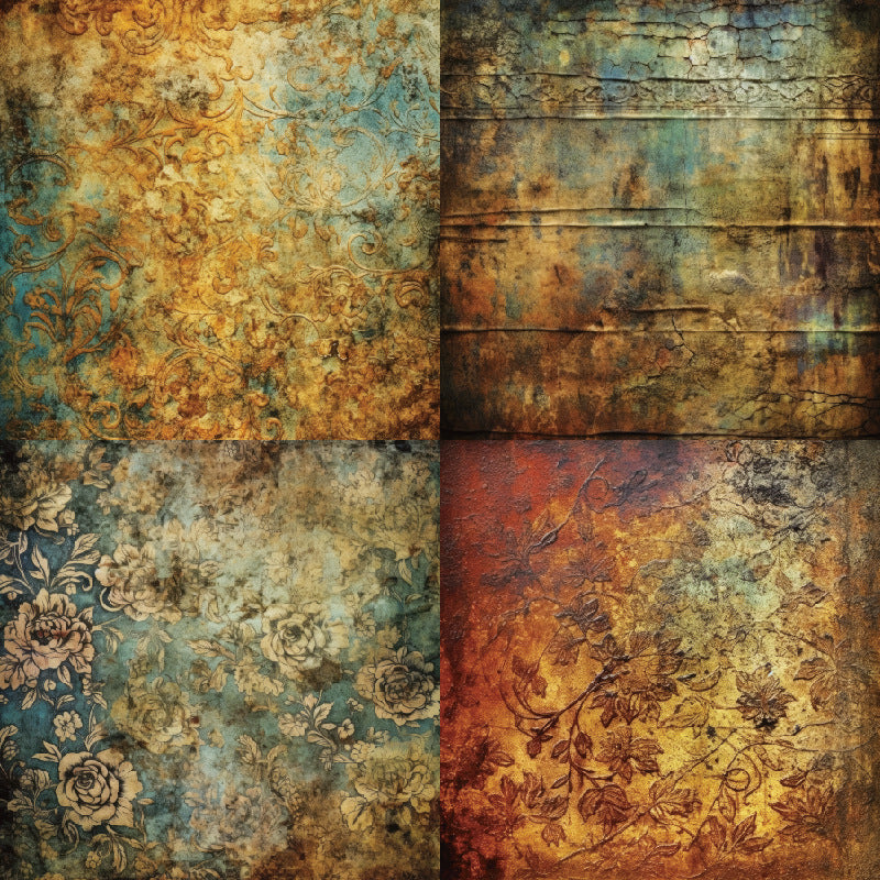 24PCS 6" Worn Texture Scrapbook Paper & Cardstock