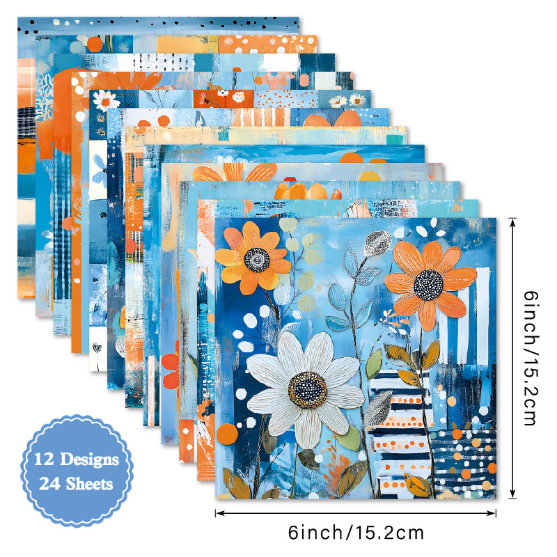 24PCS 6" Spring Scrapbook Paper & Cardstock