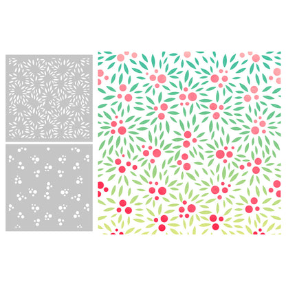 2 PCS Decorative Background DIY Painting Hollow Stencil