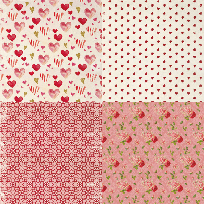 24PCS 6" Beautiful Rose Scrapbook Paper & Cardstock