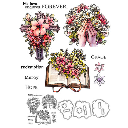 Cross Flowers Dies & Stamps Set