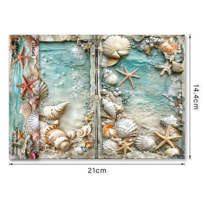 A5 Beach Shellfish Journal Scrapbook Paper