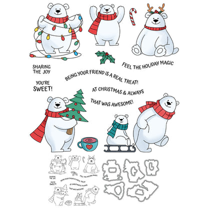 Happy Polar Bear Dies & Stamps Set