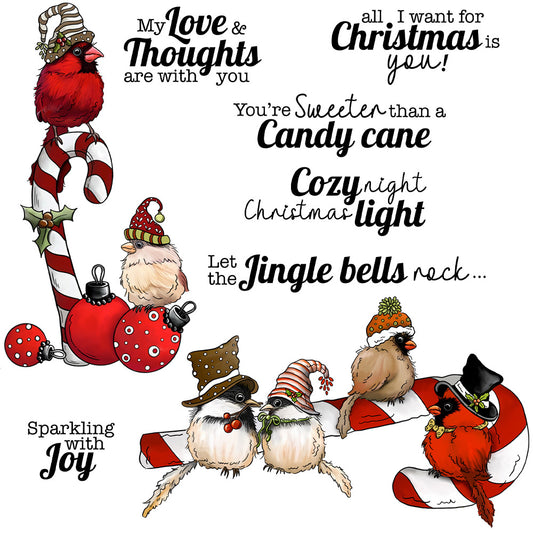 Christmas Birds Dies & Stamps Set