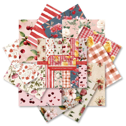 24PCS 6" Fluff Scrapbook Paper & Cardstock