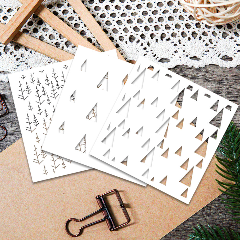 3 PCS Decorative Background DIY Painting Hollow Stencil