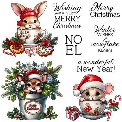 Christmas Animal Mugs Clear Stamps