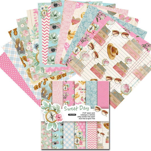 24PCS 6" Sweet Day Scrapbook Paper & Cardstock