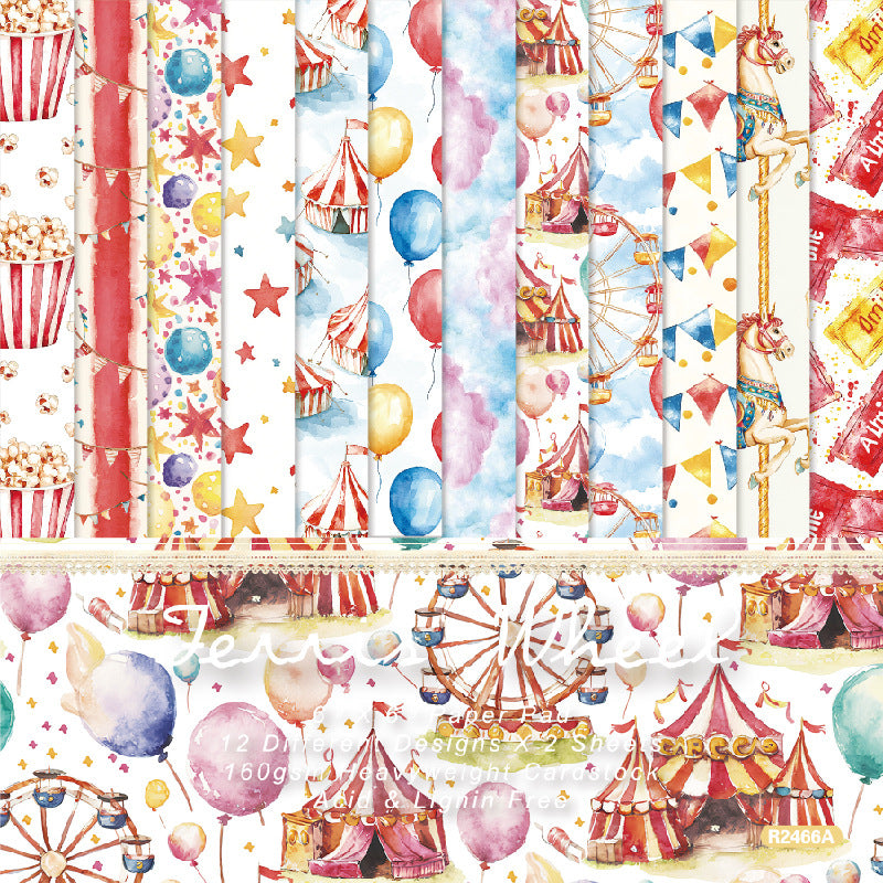 24PCS 6" Ferris wheel Scrapbook Paper & Cardstock