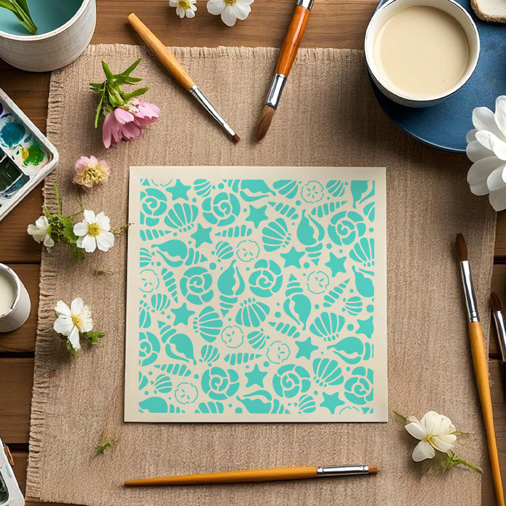 Seashell Pattern DIY Painting Hollow Stencil